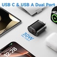 thumbnail image 3 of Cargador Suohong USB C de carga rápida de 30 W, paquete de 2 unidades con cable de 2 m, 3 of 7