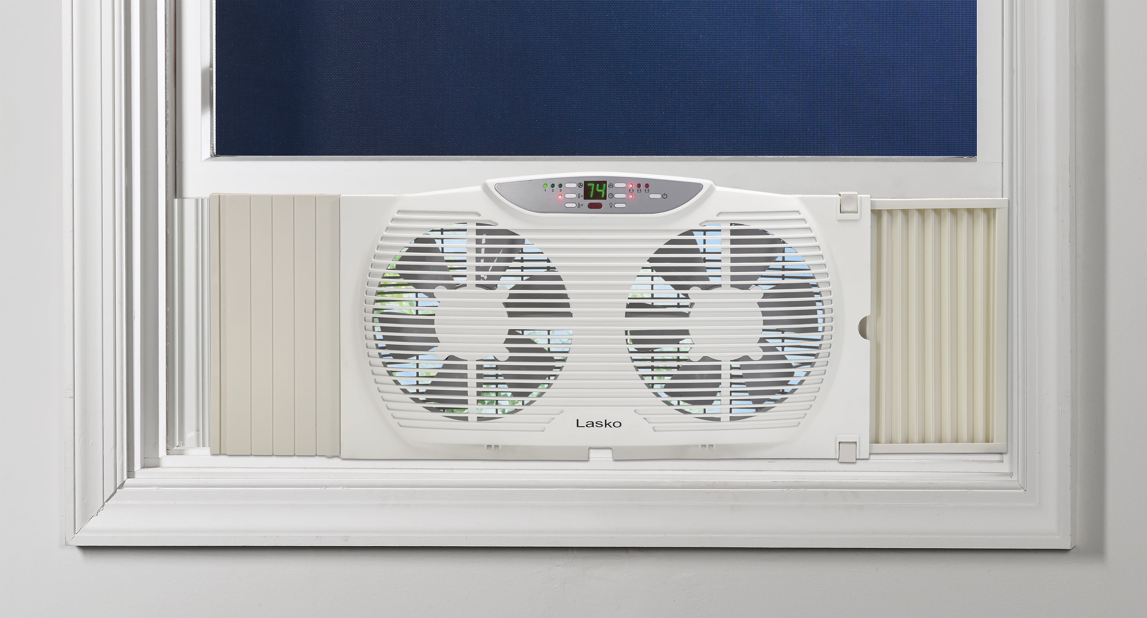Lasko 3-Speed Electrically Reversible Twin Window Fan with Remote Control,  W09550, White - Walmart.com