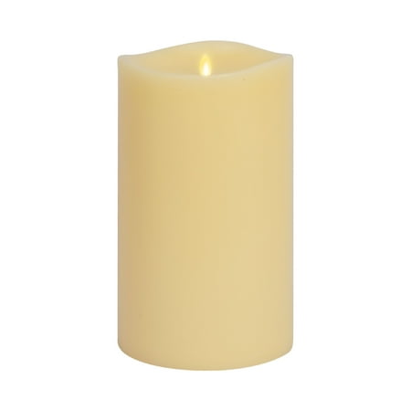 Luminara - Ivory Flameless Candle Grand Pillar - Melted Top Unscented - 6.2 x 10.6