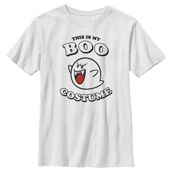 Boy's Nintendo Mario Boo Costume Graphic Tee White X Large