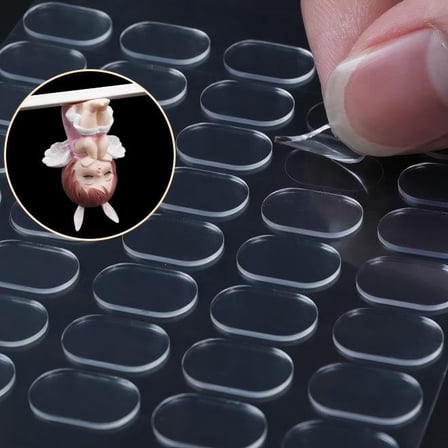 300pcs Transparent Nano Acrylic Double-Sided Tape - Waterproof, Removable, Suitable For Posters And Museum Displays, Easy To Peel And Stick Back To School