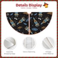 thumbnail image 4 of Daiia Space Rocket Drawing Merry Christmas Tree Skirt , Xmas Large Lace-up Tree Skirt, Santa Snowflakes Rustic Home Decorations New Year Party Farmhouse Decor-30", 4 of 7