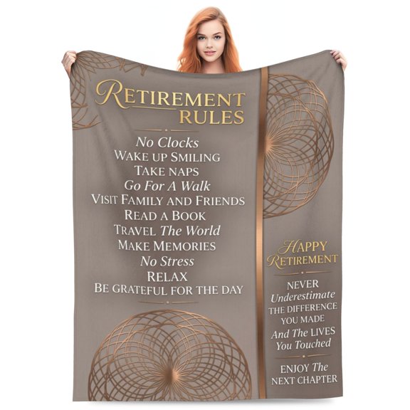 Retirement Throw Blanket, Retirement Gift for Women Men, Retired Gift for Coworker Teacher Nurse Mom, Soft Cozy Blanket for Couch Sofa Bed 50x40