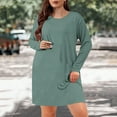 thumbnail image 7 of Pajamas Nightdress for Women Plus Size Pullover Nightgown Fashion Long Sleeve Sleepwear Dress, 7 of 7