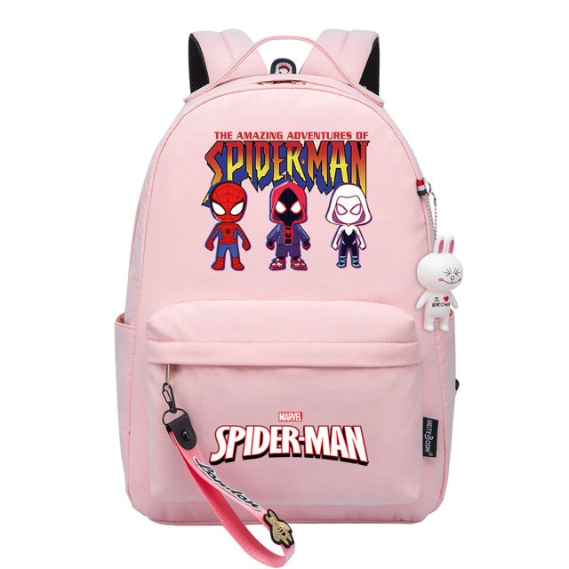 Spiderman Kawaii Boys Girls Kids School Book Bags Women Bagpack Teenagers Canvas Laptop Travel Backpack