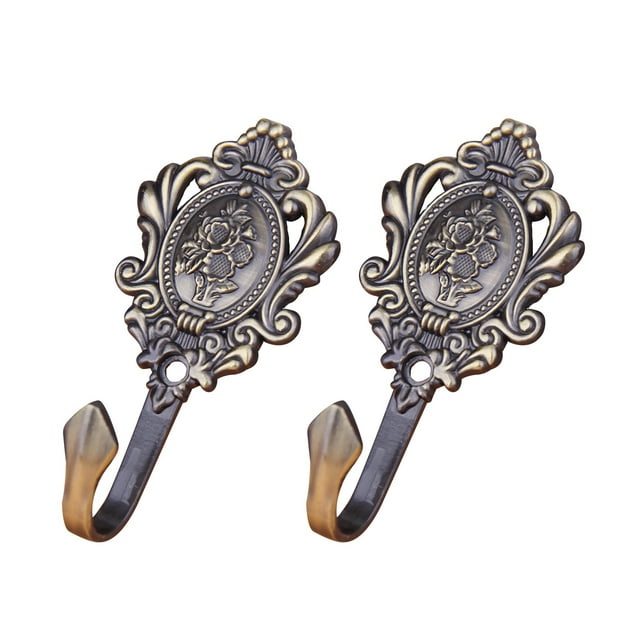 Paire de Crochets de Draperie Vintage en Alliage de Zinc (Bronze)