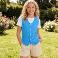 thumbnail image 7 of YUANxueke Kids Vest for Volunteer Activity Button Down V Neck Waistcoat Outdoor Travel Costume Vests for 3-12 Years, 7 of 7
