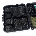 thumbnail image 4 of Carp Fishing Kits Swivel Snaps Matte Black Quick Change Rolling Swivel Speed Links Anti-Tangle Sleeve Hook Stops Beads Screws Rigs with Fishing Accessories Box 300 PCS, 4 of 6