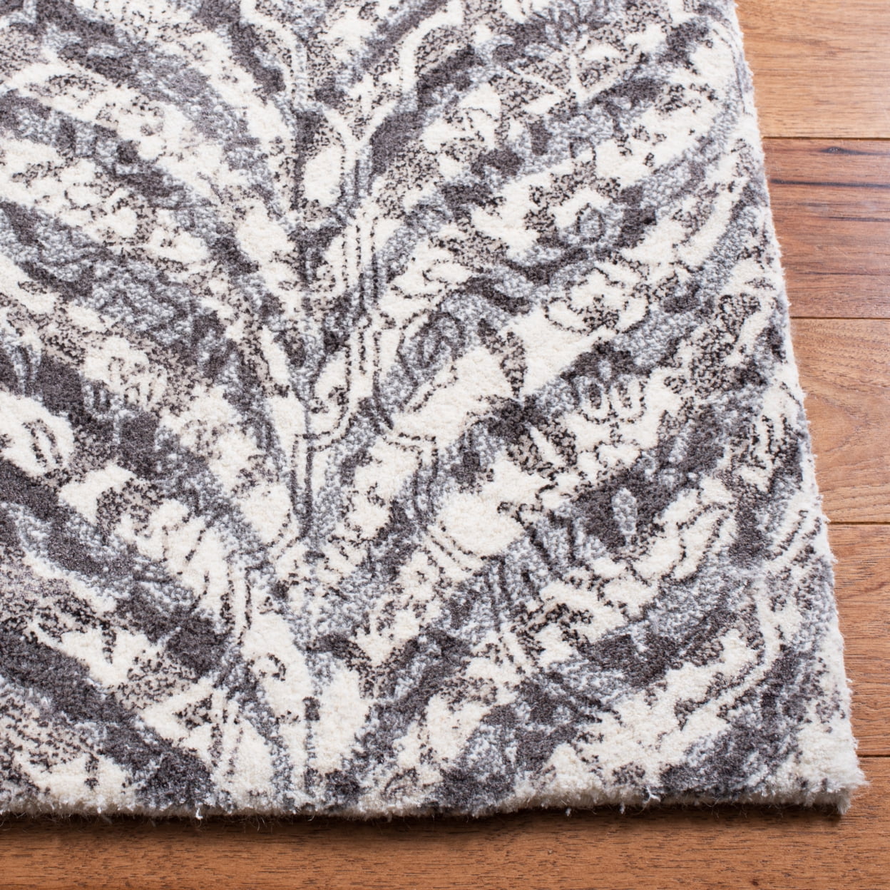 SAFAVIEH Restoration Vintage Delmar Abstract Area Rug, Grey/Ivory, 3' x 5'