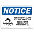 thumbnail image 1 of SignMission OS-NS-A-1218-L-18132 12 x 18 Po Panneau de Signalisation OSHA - Arbre Rotatif Danger Garder le Corps, 1 of 1
