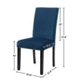 thumbnail image 2 of New Classic Furniture 37.75" Velvet & Wood Dining Chair in Blue (Set of 2), 2 of 7