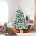 thumbnail image 2 of Gymax 6FT Snow Flocked Artificial Christmas Tree Hinged Pine Tree w/ Metal Stand, 2 of 3