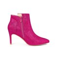 thumbnail image 3 of BLISSFUL STEP Women's Stiletto Heels Glitter Pointed Toe Ankle Boots Zipper Booties Hot Pink 9, 3 of 7