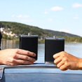 thumbnail image 3 of Nuevo, juego de regalo de petaca de acero inoxidable adecuado, petaca de 8 oz con funda de cuero negro, petacas de acero portátiles para L, 3 of 5