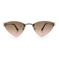 thumbnail image 4 of Womens Luxury Fashion Rimless Triangular Designer Sunglasses Gold - Brown Pink, 4 of 8