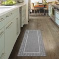thumbnail image 2 of Ottomanson Jardin Bordered Design 3x7 Non Shedding Indoor Runner Rug, 2'7" x 6'11", Light Gray, 2 of 10