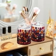 thumbnail image 3 of Yayeee 4 Pack Qtip Holder Bathroom Cotton Swab Canister with Lid Clear Dispenser Set, Purple Flowers, 3 of 6