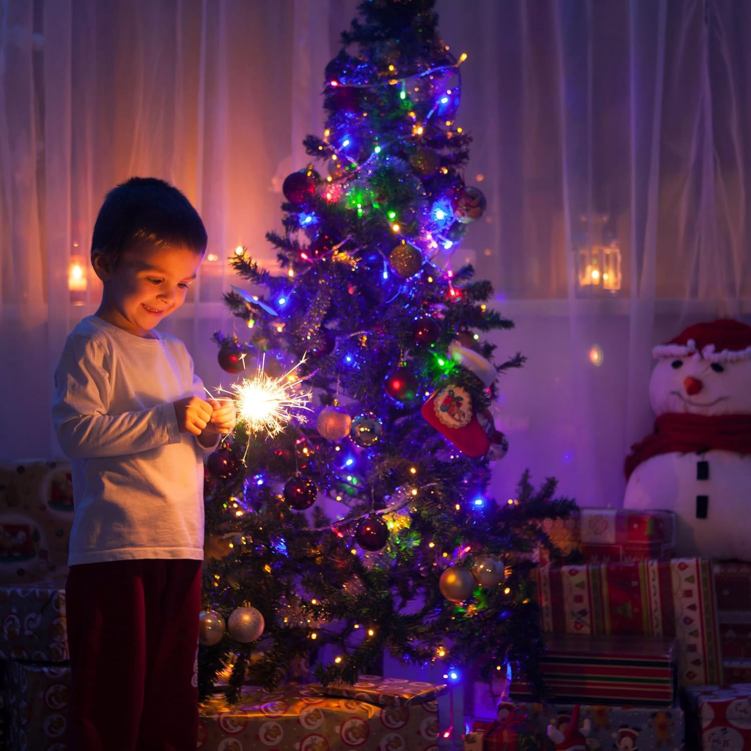 String Lights Multicolor, 49ft 306 LED 9mm Frosted Globe String Lights, 11 Modes Christmas Globe Lights, Xmas Tree Ball Lights Outdoor Mini Globe Light for Christmas Tree Home Party Patio