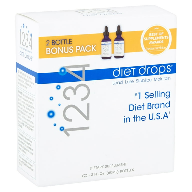 Creative Bioscience 1234 Diet Drops, 2 Fl Oz, 2 Bottle Bonus Pack