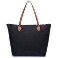 thumbnail image 4 of NNEE Water Resistant Light Weight Nylon Tote Bag Handbag - Large Size, Black, 4 of 4