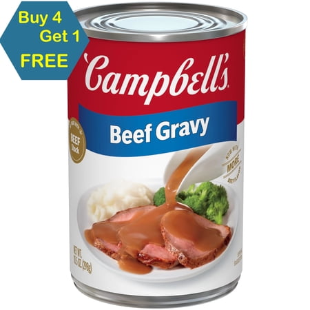 Campbell’s Beef Gravy, 10.5 oz Can,Buy 4 Get 1 Free.
