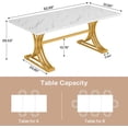 thumbnail image 2 of Tribesigns 5FT Conference Table for 4 to 6, 63" W x 31.5" D Modern Meeting Table with Faux Marble Tabletop, Business Seminar Tables for Home Office (White & Gold ), 2 of 5