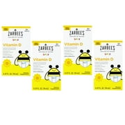 Zarbee's Baby Vitamin D Supplement, Baby Vitamin D Drops for Infants, Drug-Free, 0.47 fl oz - Pack of 4