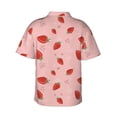 thumbnail image 4 of Xecao Cute Strawberry C print Hawaiian shirt - a stylish short-sleeve button-down for men, perfect for casual beach and tropical outings., 4 of 9