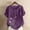 Purple, variant on QUNYINEY Women's T-Shirts Floral Casual Short Sleeve Crew Neck Tops Cotton Linen Button Loose Pullover Shirts
