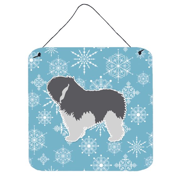 Winter Snowflake Design with Dog Art Wall or Door Hanging Prints
