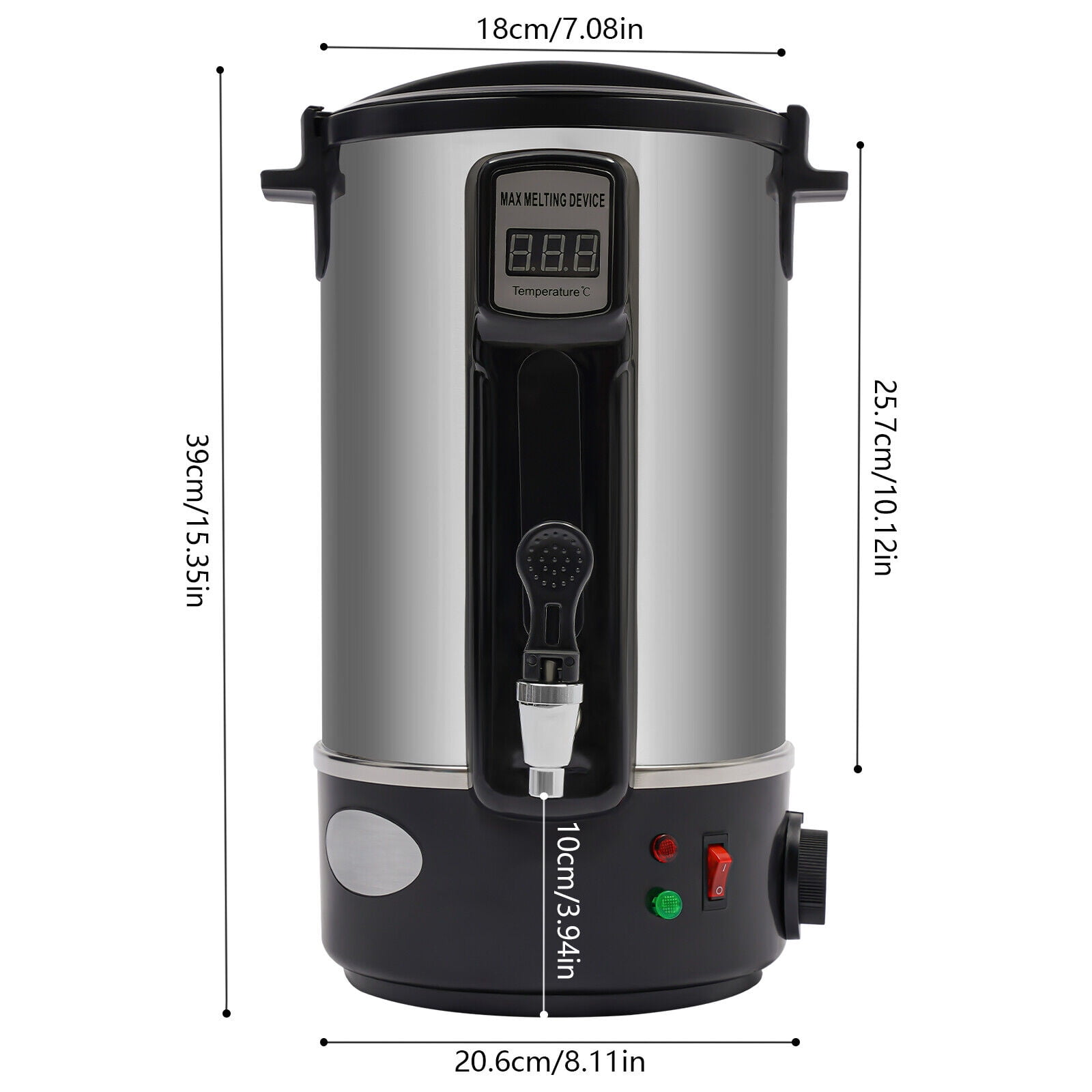 8L Wax Melting Pot with Digital Display Adjustable Temperature Fast Heating DIY Candle Making 1000W
