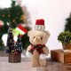 thumbnail image 5 of Adornos navideños, oso de peluche navideño, oso rizado, bufanda roja, peluche, pareja, oso marrón, compañero de mano, materiales de bricolaje, regalo, decoración de pastel, adorno, cachorro de oso de, 5 of 6