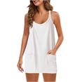 thumbnail image 2 of Pincandy Womens Tennis Dress Workout Mini Dress with Shorts Sleeveless Spaghetti Straps Golf Athletic Dresses, 2 of 7