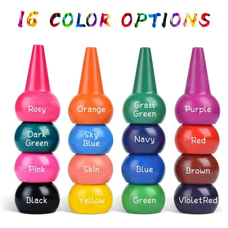 AIERVEN Crayons for Toddlers Palm Grip Jumbo Baby Crayons 24 Colors Washable Non-Toxic Paint Crayons Toys for Kids 3+ (Soap)