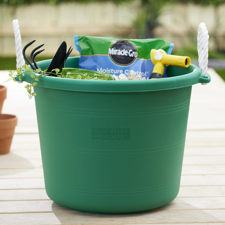 Tuff Stuff Products MCK70GR Large 17.5 Gallon Muck Bucket with Handles,  Green