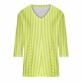 thumbnail image 4 of Fiudx Ofertas Relámpago Top con Cuello En V y Manga 3/4 con Estampado Informal a La Moda para Mujer, 4 of 5