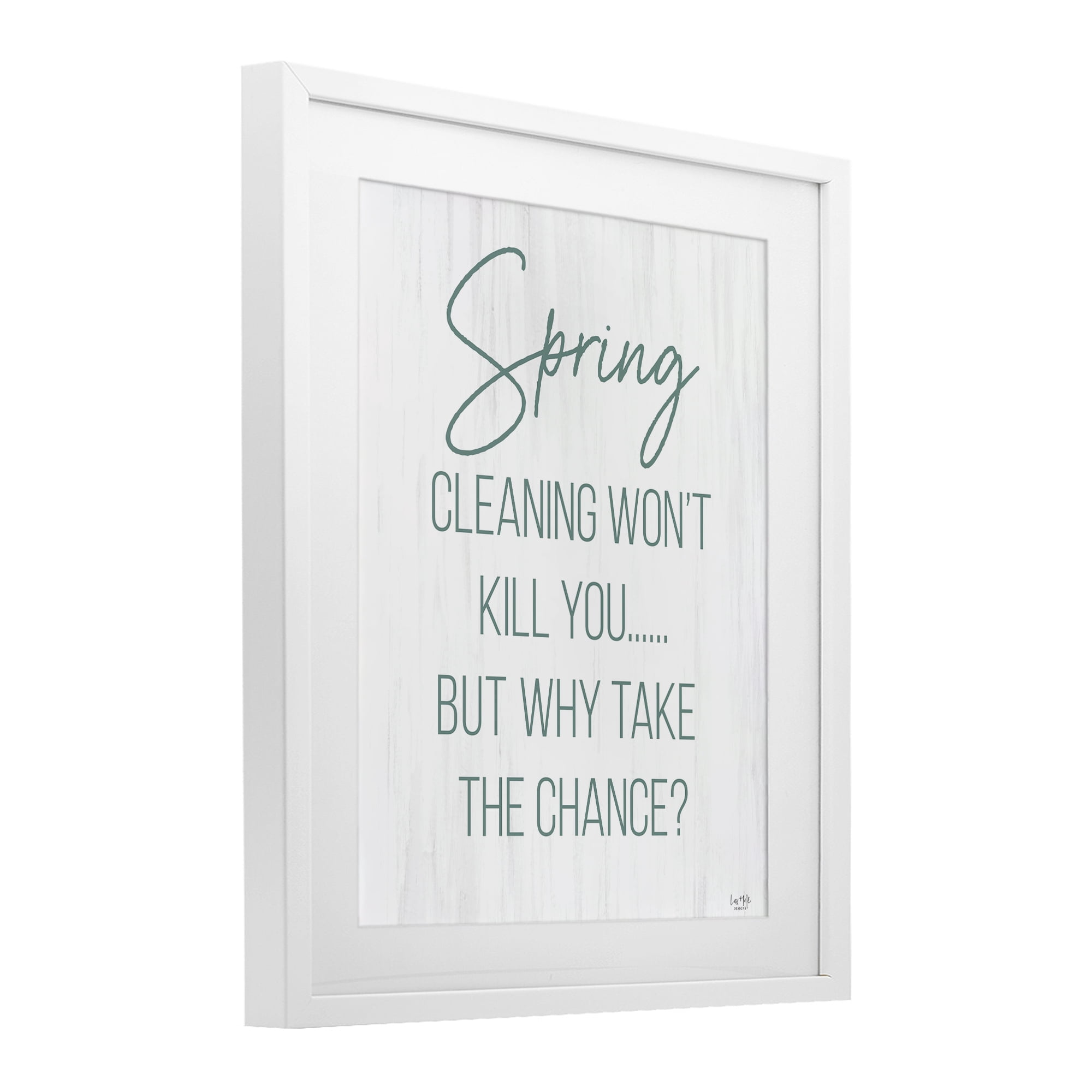 Stupell Industries Spring Cleaning Won't Kill You White Framed Print Under Glass, design by Lux + Me Designs