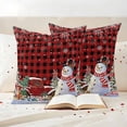 thumbnail image 3 of Christmas Snowman Outdoor Waterproof Pillow Covers, Buffalo Plaid Xmas Truck Pine Tree Snowflake Decorative Square Throw Pillowcase Sofa Cushion Sham for Patio/Couch/Chair, 26"x26" 2 Pack, 3 of 8