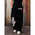 thumbnail image 4 of Black Y2K Baggy Gothic Sweatpants Y2K Men Emo Sweatpants 2000's Clothes Mens Baggy Track Pants, Elastic Waist Joggers for Gym Workout Hip Hop Streetwear Outdoor Casual Wear, 4 of 7