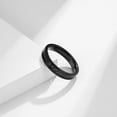 thumbnail image 3 of PAMTIER 4mm Unisex Tungsten Steel Inner Arc Beveled Edge Carbon Fiber Meteorite Inlaid Wedding Ring Statement Promise Comfort Fit Black Size 6, 3 of 5