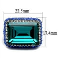 thumbnail image 2 of Luxe Jewelry Designs Light Black Ion Plated Stainless Steel Women's Ring with Blue Zircon Crystal -, 2 of 4