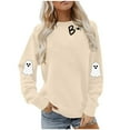 thumbnail image 6 of Jsaierl Womens Halloween Sweatshirts Spooky Pumpkin Ghost Graphic Sweatshirt Soft Crewneck T-shirt Long Sleeve Holiday Pullover Tops Halloween Party Supplies, 6 of 8