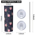 thumbnail image 3 of Pioneer Flower Floral Print Pattern 20oz Skinny Tumbler with Straw & Lid, Double Wall Vacuum Insulated Cup, Leak-Proof, Cup Holder Friendly, Hot 6H Cold 12H, 3 of 6
