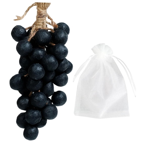 Jabón de uva en una cuerda, regalo de cumpleaños, jabones de baño para la familia, esposa, gel de baño facial Negro 40 piezas