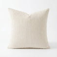 thumbnail image 5 of White Set of 1 Summer Decorative Throw Pillow Covers, 17x17 Inch for Sofa Living Room, Soft Neutral Boho Couch Pillow Covers for Home Decor, Square Pillow Cases for Cushions, 5 of 5