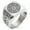 Silver, variant on Stainless Steel Hecate Greek Goddess of Magic Geometric Pattern Biker Style Polished Ring