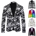 thumbnail image 2 of CENL Mens Casual Forma Blazer Button Slim Fit Oversized Suit Printing Coat Jacket, 2 of 5