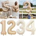 thumbnail image 2 of Globos con números de Color crema de 32/40 pulgadas, bola de helio de aluminio Digital grande de 1-9, decoración para fiesta de feliz cumpleaños para niñas y niños y adultos, boda, 2 of 7