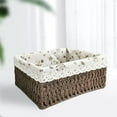 thumbnail image 4 of Cesta de almacenamiento de mimbre tejido pastoral Sunnimix forro desmontable Tamaño L, 4 of 8