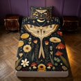 thumbnail image 4 of Homewish Boho Moth Twin Sheets, Hippie Flower Mushroom Bedding, 3pcs, 1 Flat Sheet, 1 Fitted Sheet and 1 Pillowcase, 4 of 6